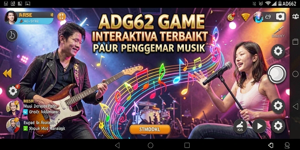Tampilan gameplay ADG62 dengan pengalaman musik yang interaktif.