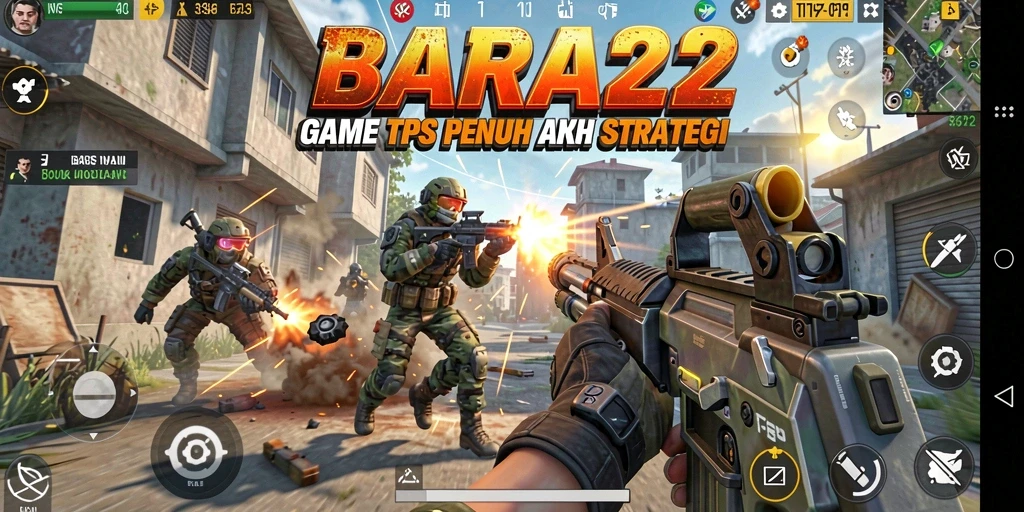 Tampilan gameplay seru BARA22 saat pertempuran berlangsung.
