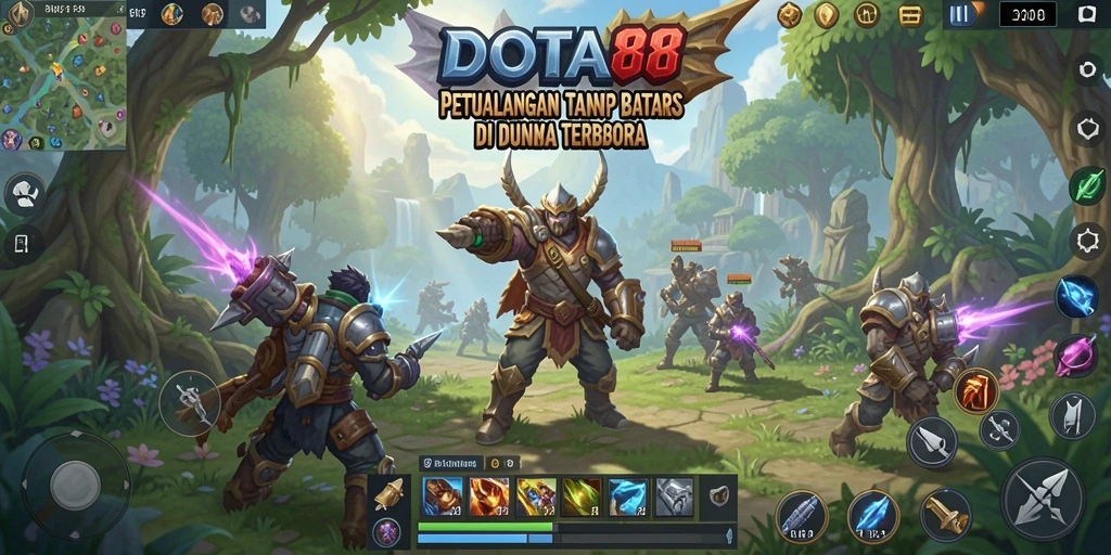 Screenshot menunjukkan aksi seru dan eksplorasi di dunia DOTA88.