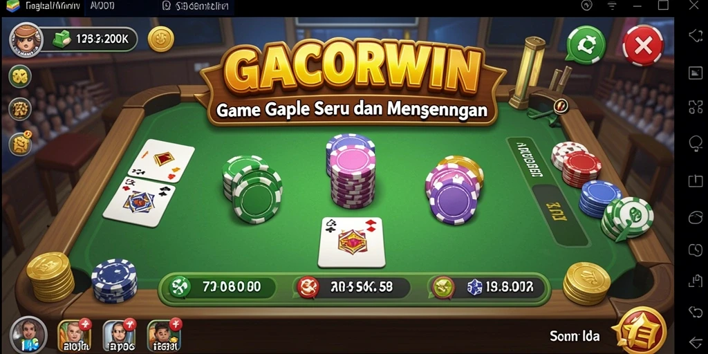 Screenshot gameplay GACORWIN menampilkan suasana seru permainan Gaple.