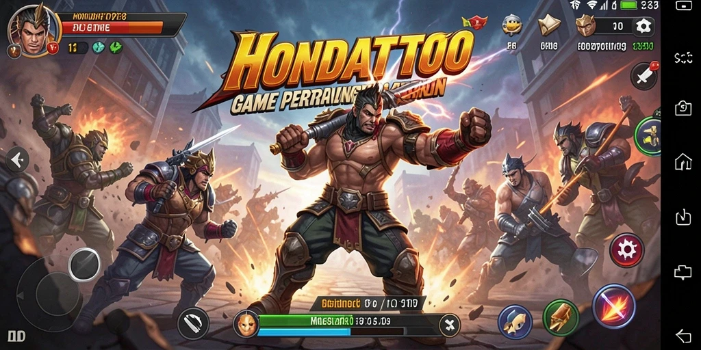 Tangkapan layar HONDATOTO menunjukkan aksi pertarungan yang intens.