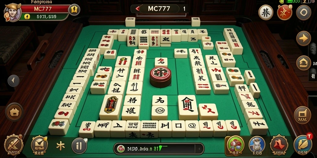 Tampilan gameplay menarik dari MC777 dengan ubin Mahjong.