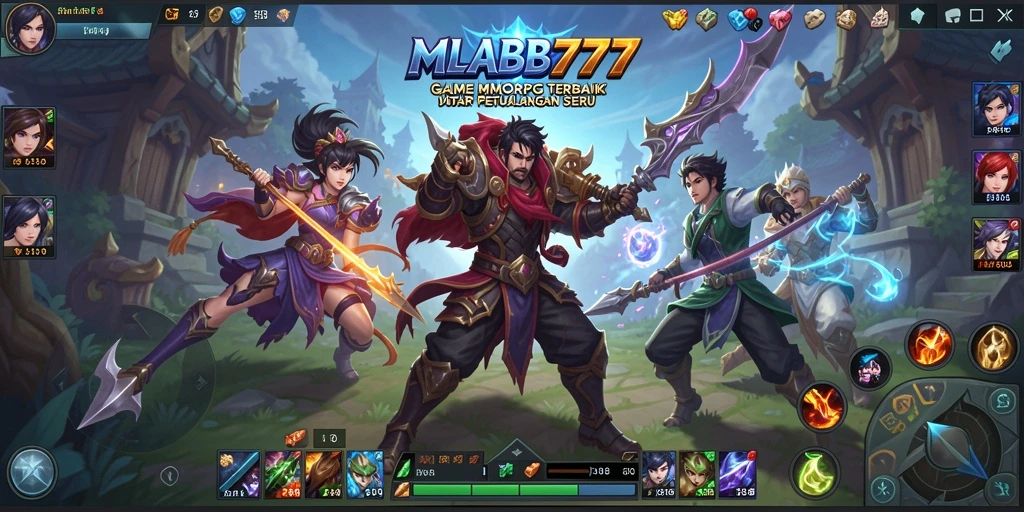 Tampilan gameplay menarik dari MLBB777 yang menunjukkan aksi seru di dunia MMORPG.
