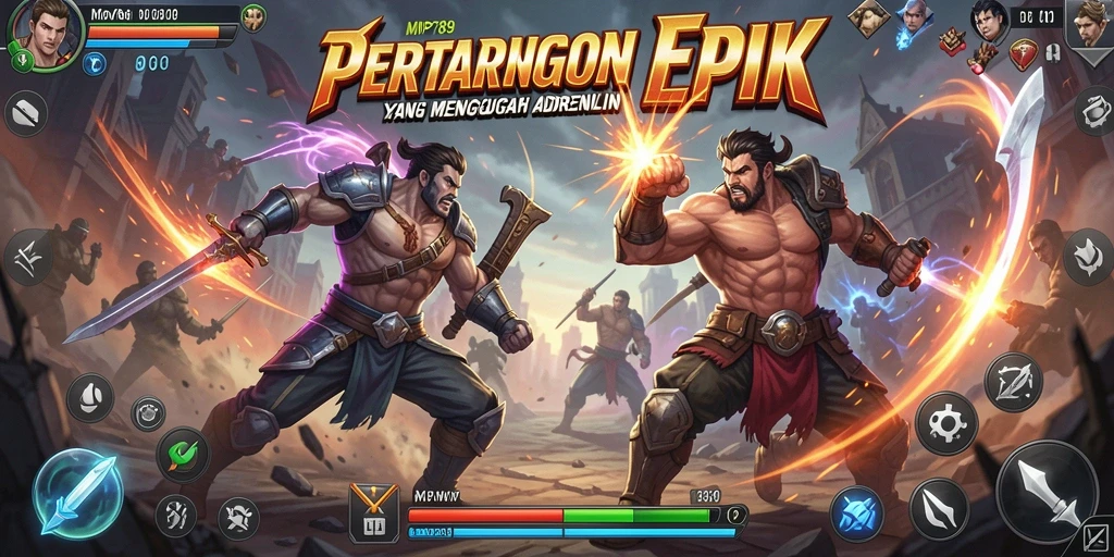 Screenshot menampilkan aksi bertarung yang intens dalam MVP789.
