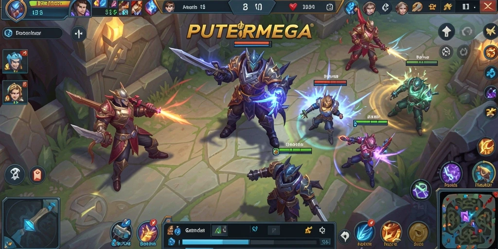 Tampilan menarik dari game PUTERMEGA dengan pertarungan MOBA yang seru.