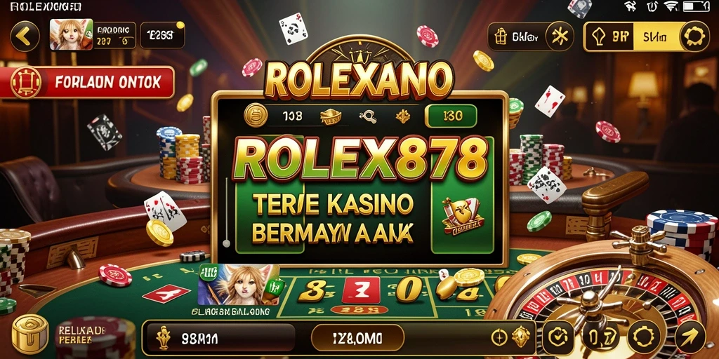 Screenshot menunjukkan tampilan permainan Kasino yang mendebarkan di ROLEX878.