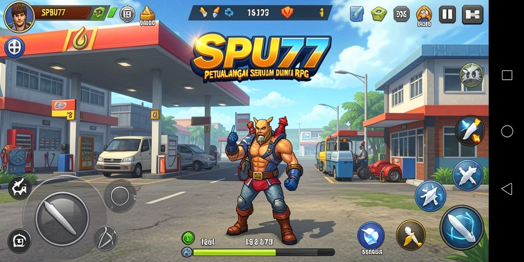 Screenshot menampilkan aksi seru dalam gameplay RPG SPBU77.
